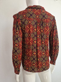 King Louie Maisie blouse Zesty. Maat 40, Roestbruin/ print.