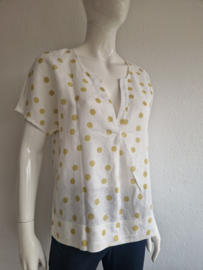 Sylver top. Maat 38, Crème/polkadots.