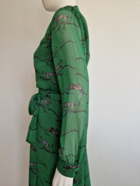 Ana Alcazar doorknoopjurk. Maat 38/40. Groen/print.