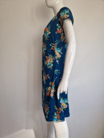 King Louie cross dress. Maat M. Petrol/bloemenprint.