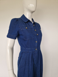 Whistles cropped jumpsuit. Maat 38, Denim/blauw.