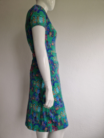 Lien & Giel set (rok en top). Maat L. Groen/huisjesprint.