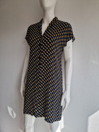 Nice Things zomerjurk. Maat 38, Donkerblauw/print.