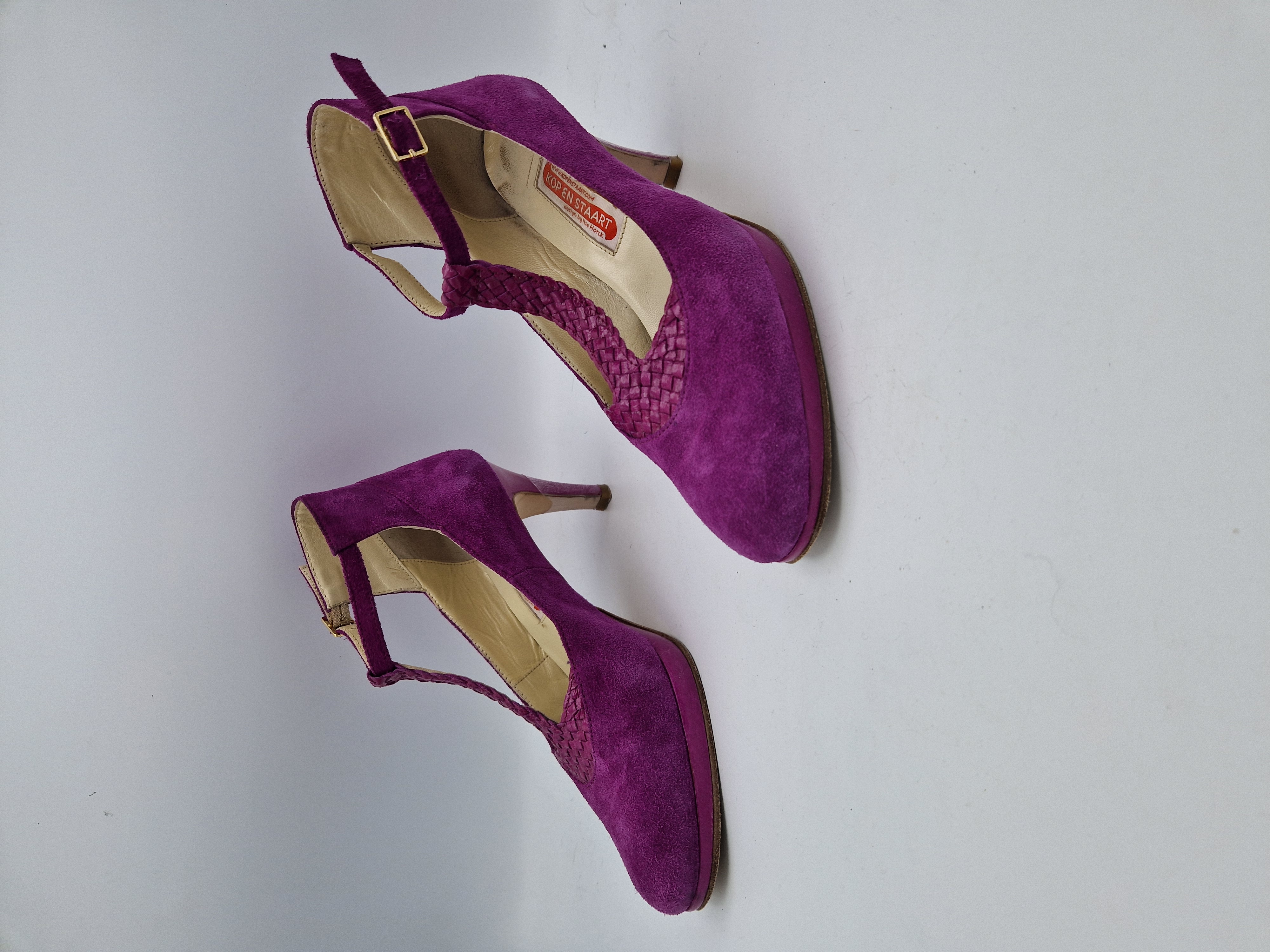 Kop en Staart pumps. Maat 39, Fuchsia/leer.