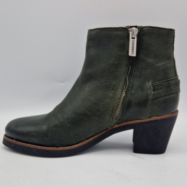 Shabbies enkellaarsjes. Maat 39. groen/leer.