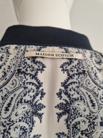 Maison Scotch reversibel bomberjasje. Maat 36. Blauw/crème.