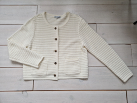 Red Button vest Chanel. Maat XL. Off white.