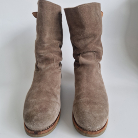 Shabbies Amsterdam suède laarsjes  | Maat 40 | taupebruin |