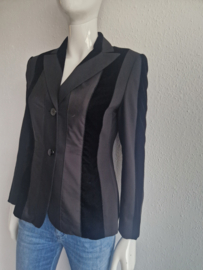 Féraud blazer. Maat 36, Zwart. Velours/zuiver scheerwol.