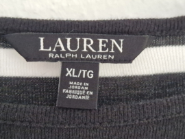 Ralph Lauren trui | Maat XL | Zwart/wit gestreept |