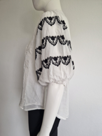 Summum blouse met ballonmouwen. Maat 34, Gebroken wit.