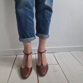 Jonak Paris pumps. Maat 40, Crocoprint/bruin.