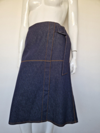 Natan denim designer rok. Maat 44, Donkerblauw.