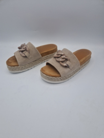 Unisa slippers Cafu. Maat 40, Ecru/suède.