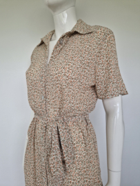 Nukus ankle dress. Maat L. Creme/ bloemenprint.