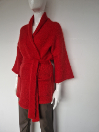 Joline Jolink kimono vest. Maat S. Rood/ superkid mohair.