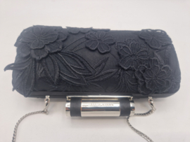 Karen Millen clutch/ avondtasje. Zwart/kant.