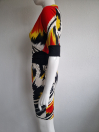 Marc Cain jurk. Maat 2, Rood/geel/zwart.