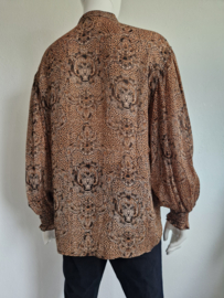 Alix blouse. Maat M. Bruin/print.