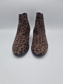 Enkellaarsjes met sleehak. Maat 40, Bruin/print.