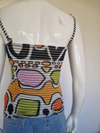 Top en vest. Maat 38. All over print.