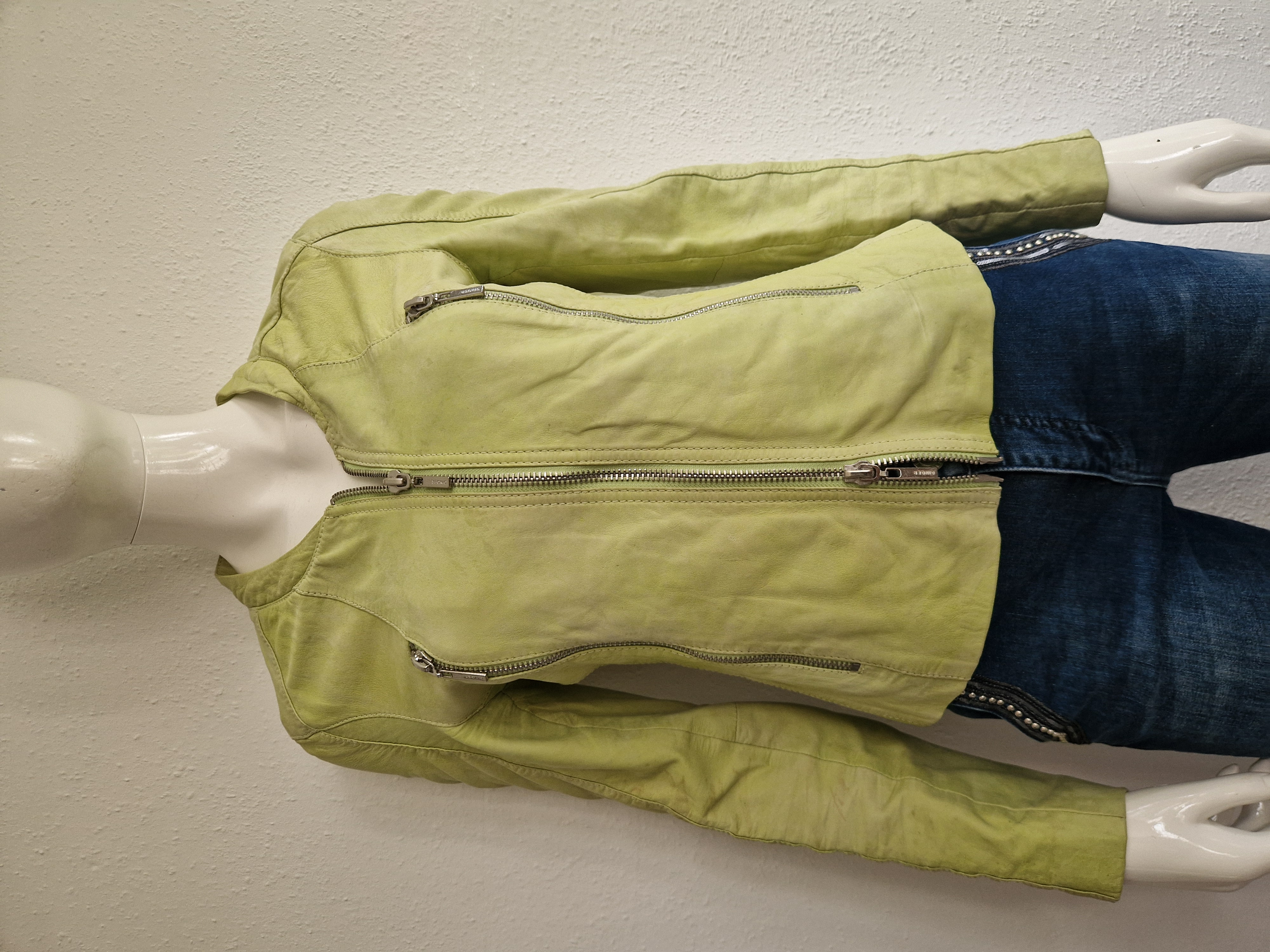 Ginger jasje. Maat 36, Lime/lamsleer.