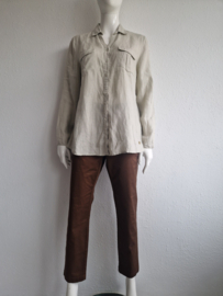 Cross Point blouse. IT. maat 48. Sand/linnen.