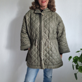 Caroline Biss gewatteerde jas | Maat 46 | Olijfgroen |