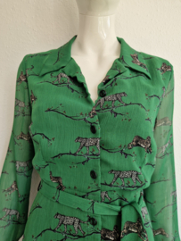 Ana Alcazar doorknoopjurk. Maat 38/40. Groen/print.