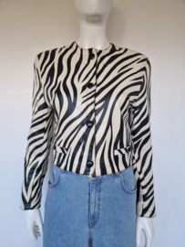 Dija leren damesjasje |Maat 36 | Zebraprint |