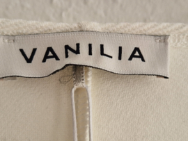 Vanilia Round Neck Rib Top. Maat 40, Off white.