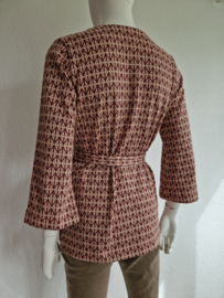 Summum top/tuniek. Maat M. Roze/print.