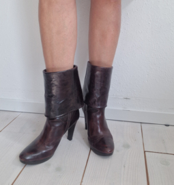 Di Capolavori leren plateaulaarzen | Chocoladebruin | Maat 41 |