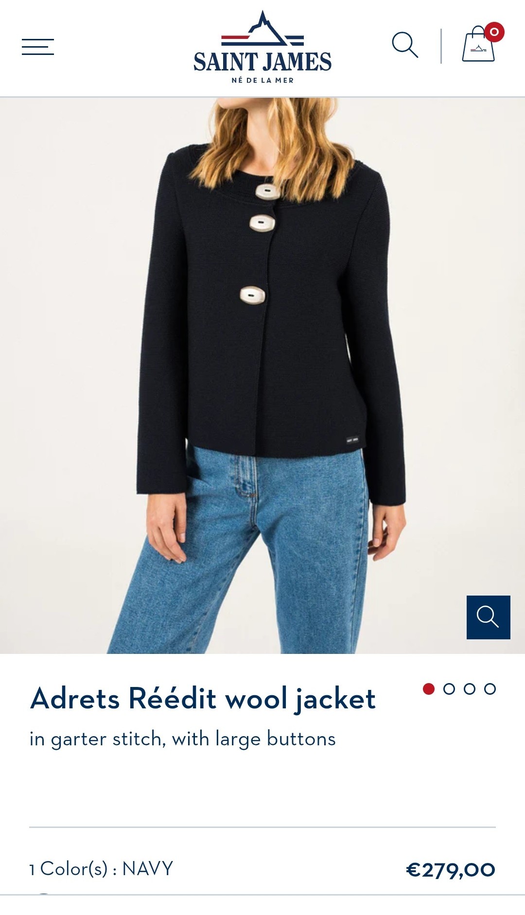 Saint James vest. Maat 40/42. Donkerblauw/wol.