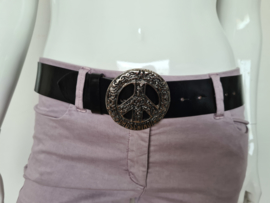 Moschino jeans ceintuur. Mt. 90. Zwart/zilver.