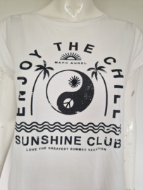 Marc Aurel T-shirt. Maat 38, Wit/print.