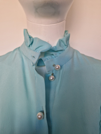 Boutique Moschino ruffle blouse. Maat 36, Aqua.