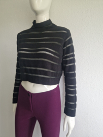 Sarah Pacini cropped trui. Maat AS. Zwart/merino wol.