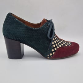 Chie Mihara veterschoenen met hak. Maat 39,5, Groen/wijnrood.