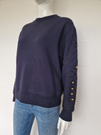 Sandro sweater. Mt. 1, Donkerblauw/zwart.