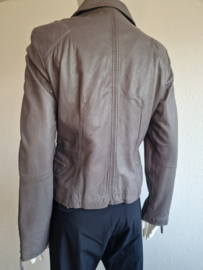 DNA biker jasje. Maat 38/40, Grijs/leer.