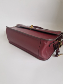 Fossil Ainsley Litehide crossbody tas. Wijnrood/leer.