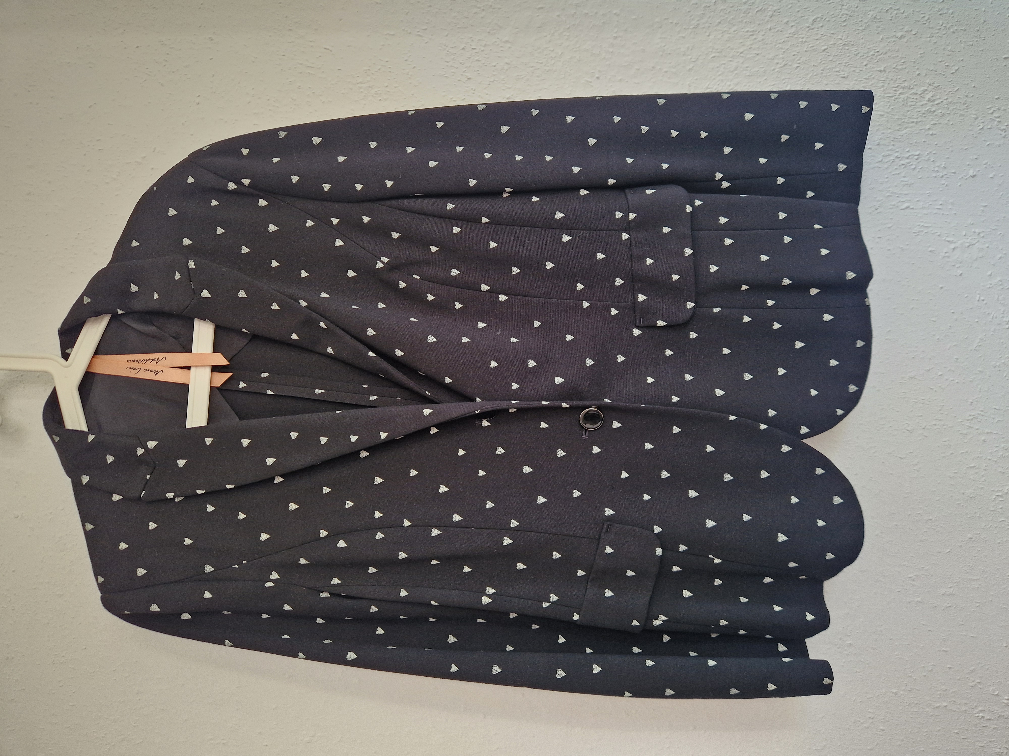 Marc Cain blazer. Maat 6, Zwart/hartjesprint.