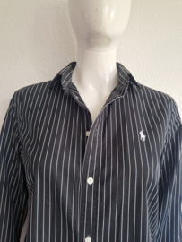 Ralph Lauren blouse classic fit. Maat 10, Zwart/streep