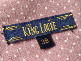 King Louie blouse met V-hals. Maat 38, Zachtroze.