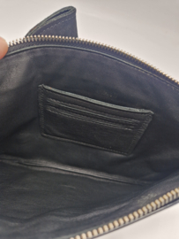 Ronald Kolk clutch. Zwart/leer/lovers.