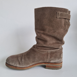Shabbies Amsterdam suède laarsjes  | Maat 40 | taupebruin |