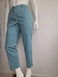 Heine cropped pantalon. Maat 46.Blauw/oranje/print.