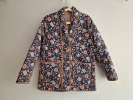 Noa Noa reversible jas – maat S – beige / bloemenprint – quilted