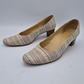 Brunate pumps. Maat 39, Multicolor/leer.